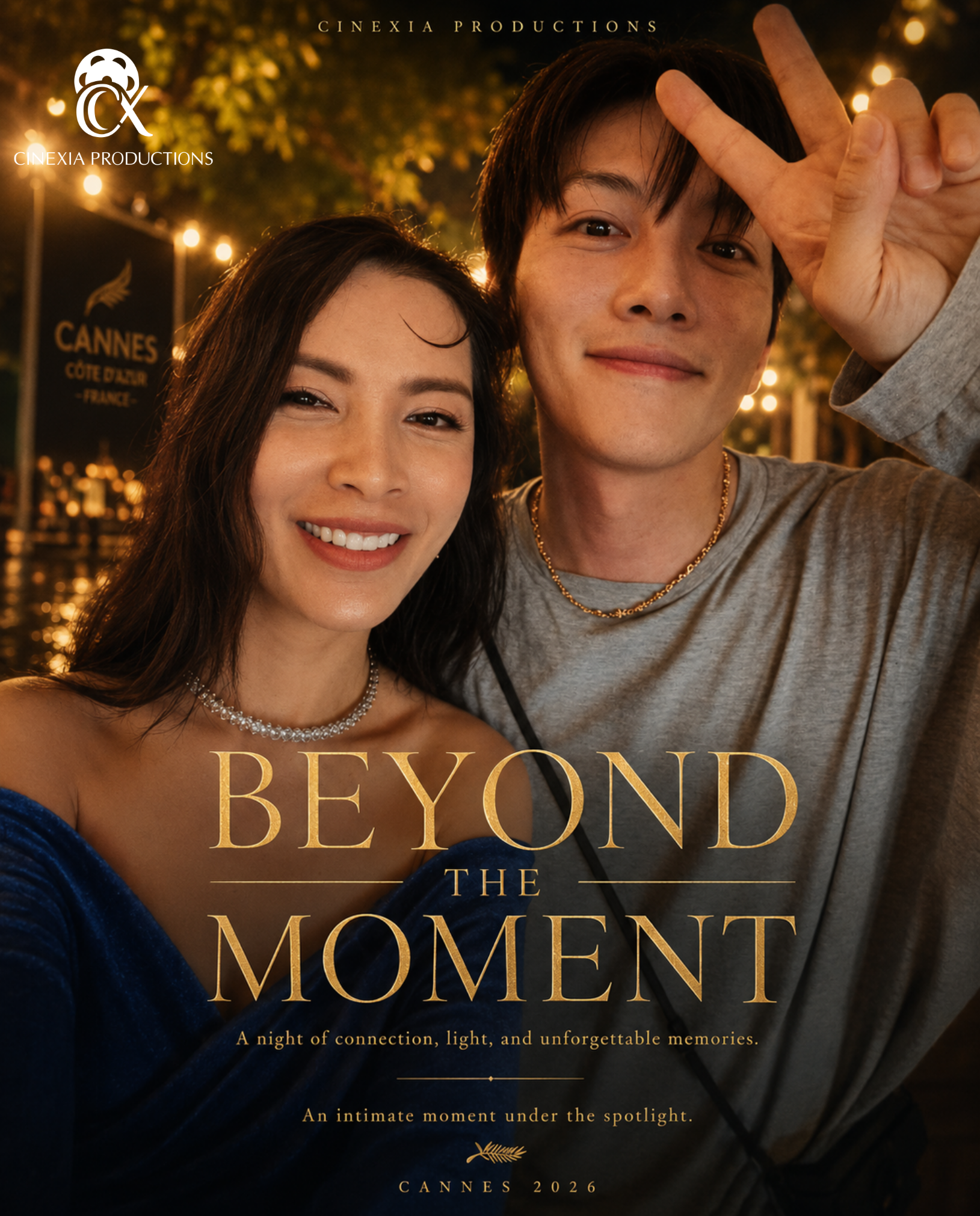 Ảnh chụp tại Liên hoan phim Cannes 2026 với diễn viên điện ảnh Hàn Quốc Ji Chang Wook và Koo Kyo-Hwan cùng với nhà sản xuất phim Angie Do.
